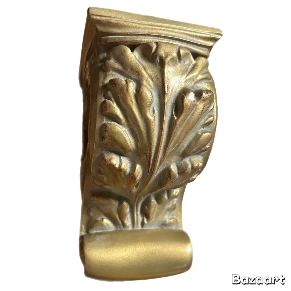 Set of 2 Curtain Rod Support Resin Drapery Sconce Corbel Brackets